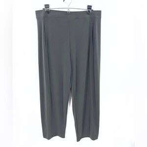 Lisa Bayne Wide Leg Pants Womens Large Slinky Stretch Minimalist Lagenlook USA